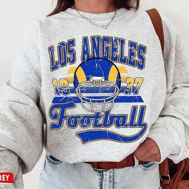 Football All Team Vintage Rams Game Day - Adult & Kids T-Shirts, Sweatshirts & Hoodies apparel design preview 1