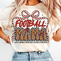 Football Mama Coquette Bow Checkered Mom Game Day - Adult & Kids T-Shirts, Sweatshirts & Hoodies apparel design preview 1