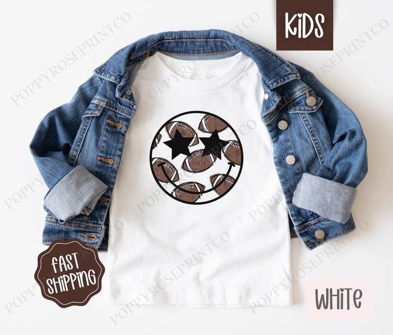 Football Smiley Children'S Cute Gildan - Adult & Kids T-Shirts, Sweatshirts & Hoodies apparel design preview 1
