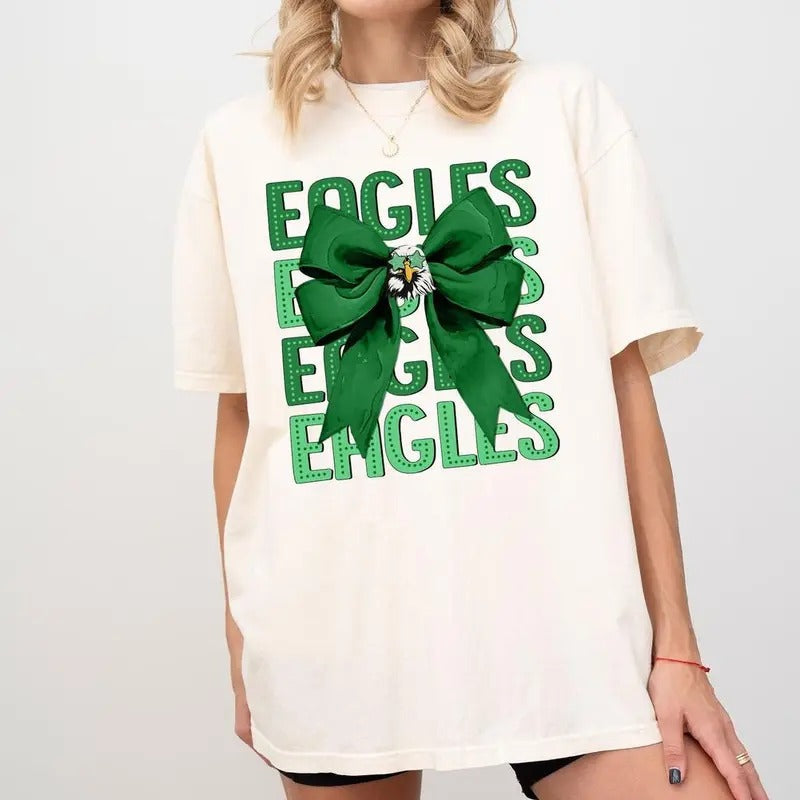 Football Team Coquette Bow School Spirit Mascot Game - Adult & Kids T-Shirts, Sweatshirts & Hoodies apparel design preview 1