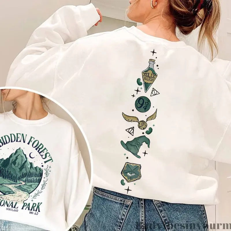 Forbidden Forest National Park HP Inspired White - Adult & Kids T-Shirts, Sweatshirts & Hoodies apparel design preview 1