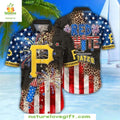 Pittsburgh Pirates Hawaiian Fourth Of July Fireworks - Adult & Kids T-Shirts, Sweatshirts & Hoodies apparel design preview 1