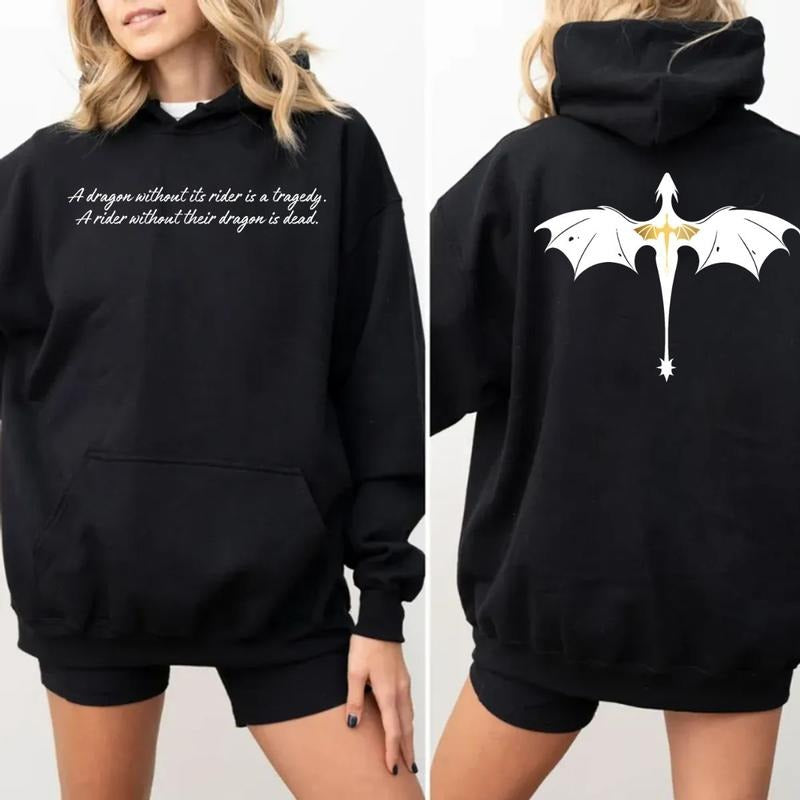 Fourth Wing 2 Sided Dragon Rider Violet Sorrengail - Adult & Kids T-Shirts, Sweatshirts & Hoodies apparel design preview 1