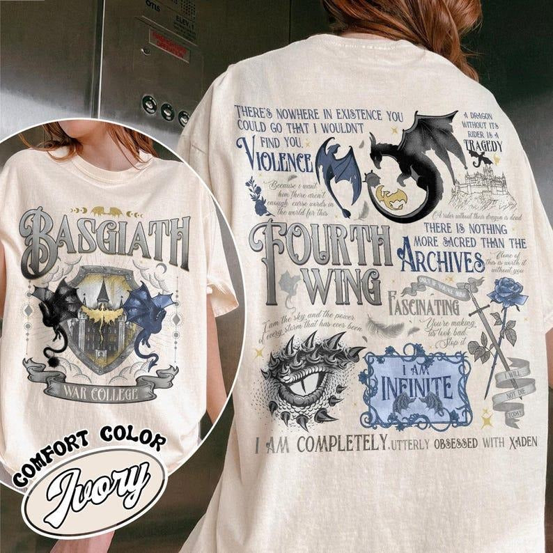Fourth Wing Basgiath War College Dragon Rider - Adult & Kids T-Shirts, Sweatshirts & Hoodies apparel design preview 1