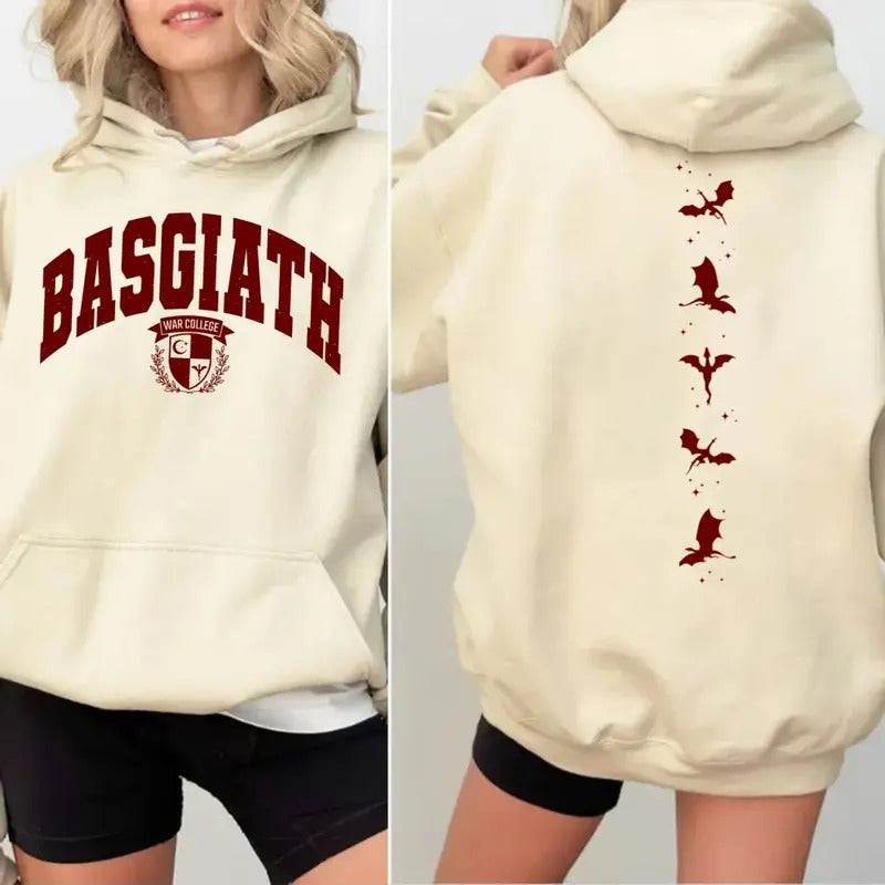 Fourth Wing Double Sided Basgiath War College Dragon - Adult & Kids T-Shirts, Sweatshirts & Hoodies apparel design preview 1