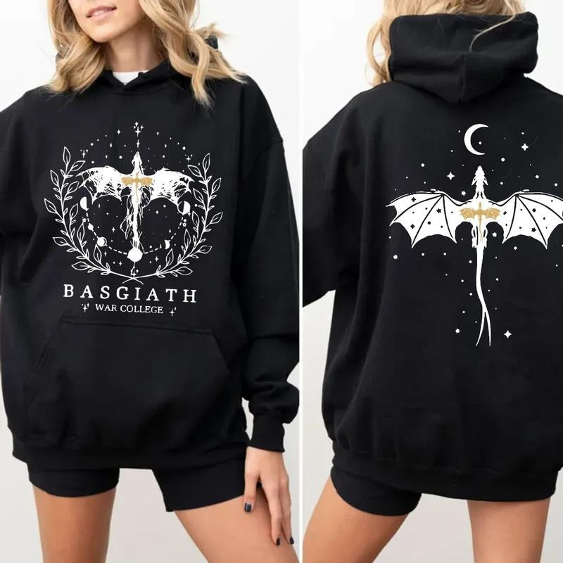 Fourth Wing Double Sided Basgiath War College Dragon - Adult & Kids T-Shirts, Sweatshirts & Hoodies apparel design preview 1