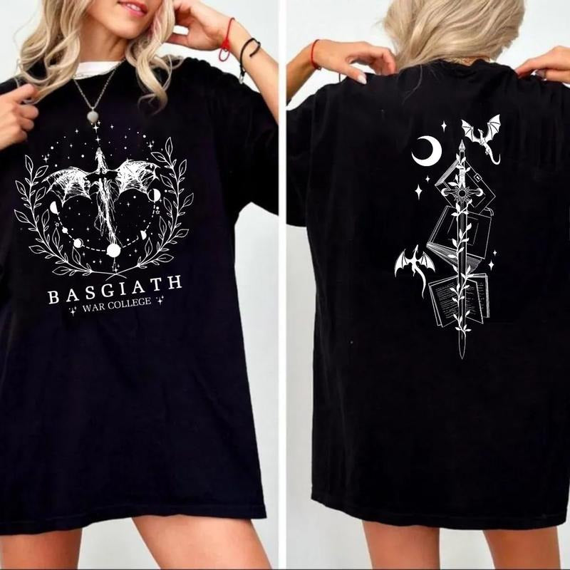 Fourth Wing Double Sided Basgiath War College Daily - Adult & Kids T-Shirts, Sweatshirts & Hoodies apparel design preview 1