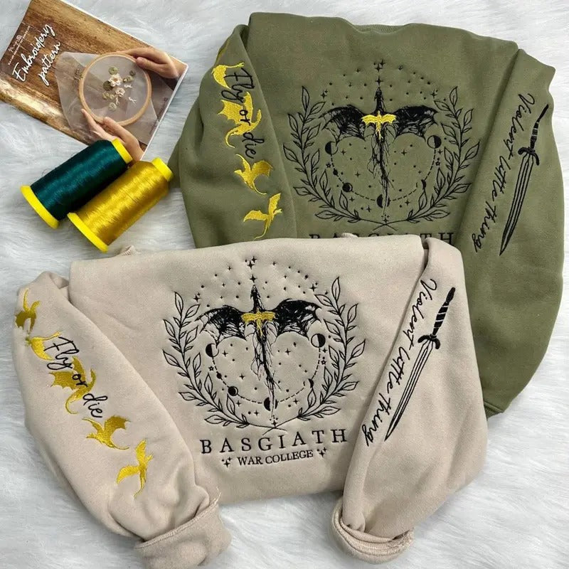Fourth Wing Embroider Custom Basgiath War College - Adult & Kids T-Shirts, Sweatshirts & Hoodies apparel design preview 1