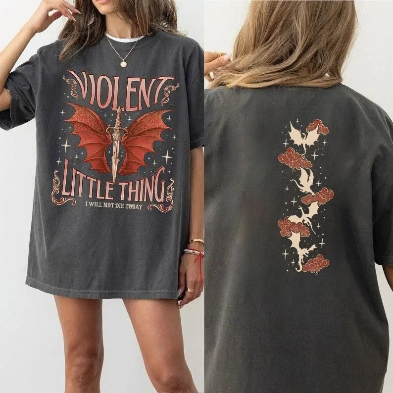 Fourth Wing Fan Violet Sorrengail Violent Little - Adult & Kids T-Shirts, Sweatshirts & Hoodies apparel design preview 1