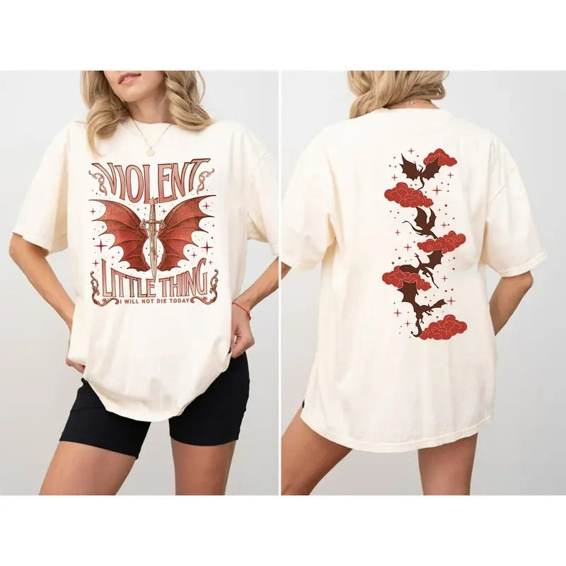 Fourth Wing Fan Violet Sorrengail Violent Little - Adult & Kids T-Shirts, Sweatshirts & Hoodies apparel design preview 1