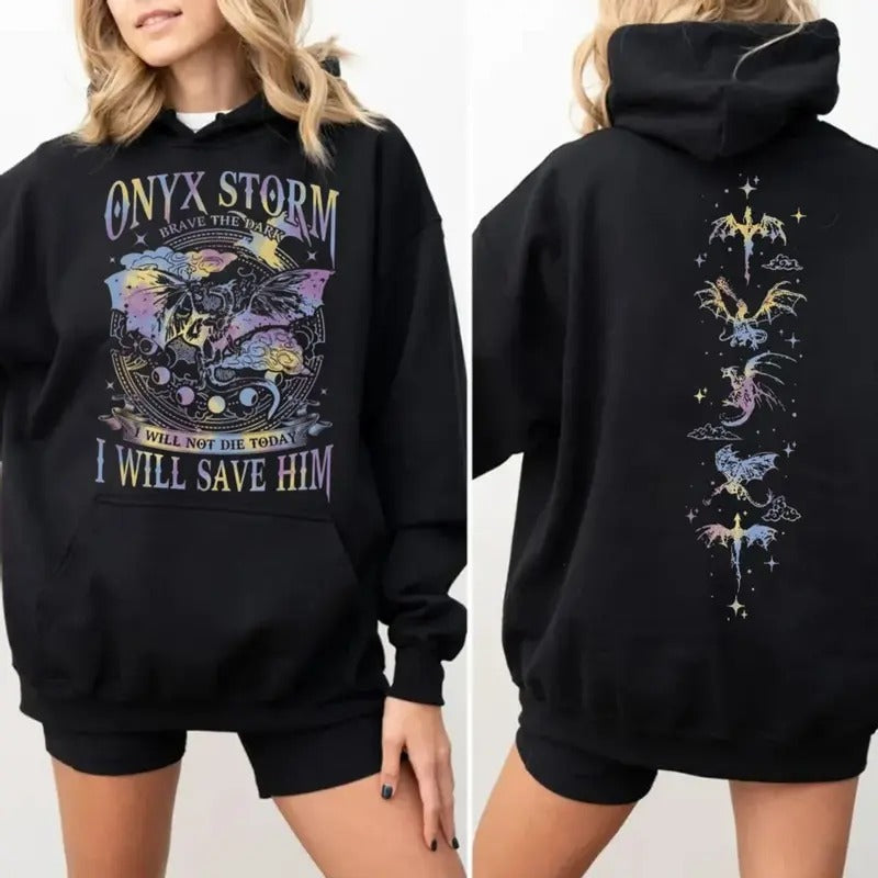 Fourth Wing Onyx Storm Brave Dark Dragon Rider - Adult & Kids T-Shirts, Sweatshirts & Hoodies apparel design preview 1