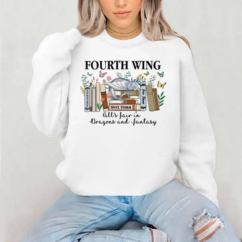 Fourth Wing All'S Fair Dragons Fantasy Basgiath War - Adult & Kids T-Shirts, Sweatshirts & Hoodies apparel design preview 1