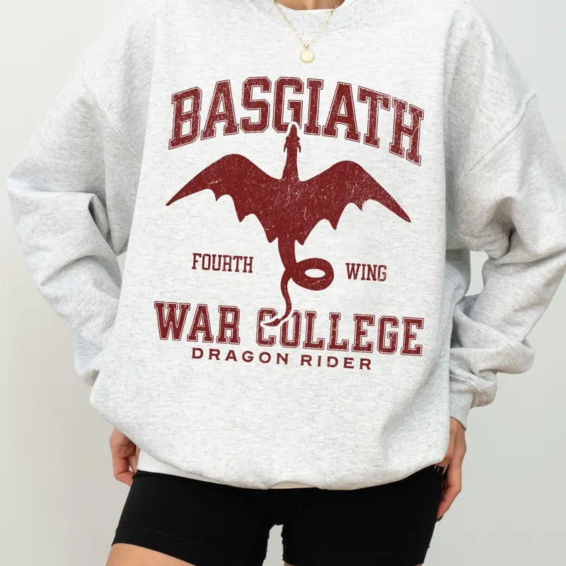 Fourth Wing Basgiath War College Dragon Rider Fantasy - Adult & Kids T-Shirts, Sweatshirts & Hoodies apparel design preview 1