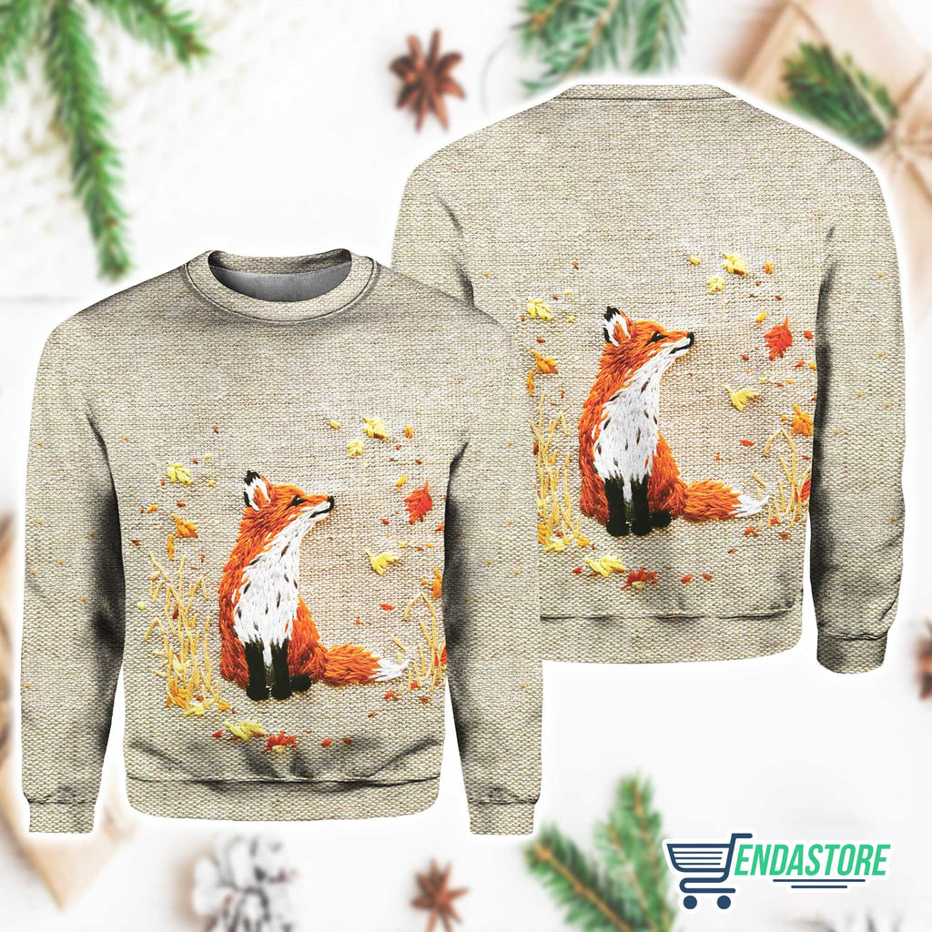 Fox Print Thin 3D Sweater - Gift Idea product image 2