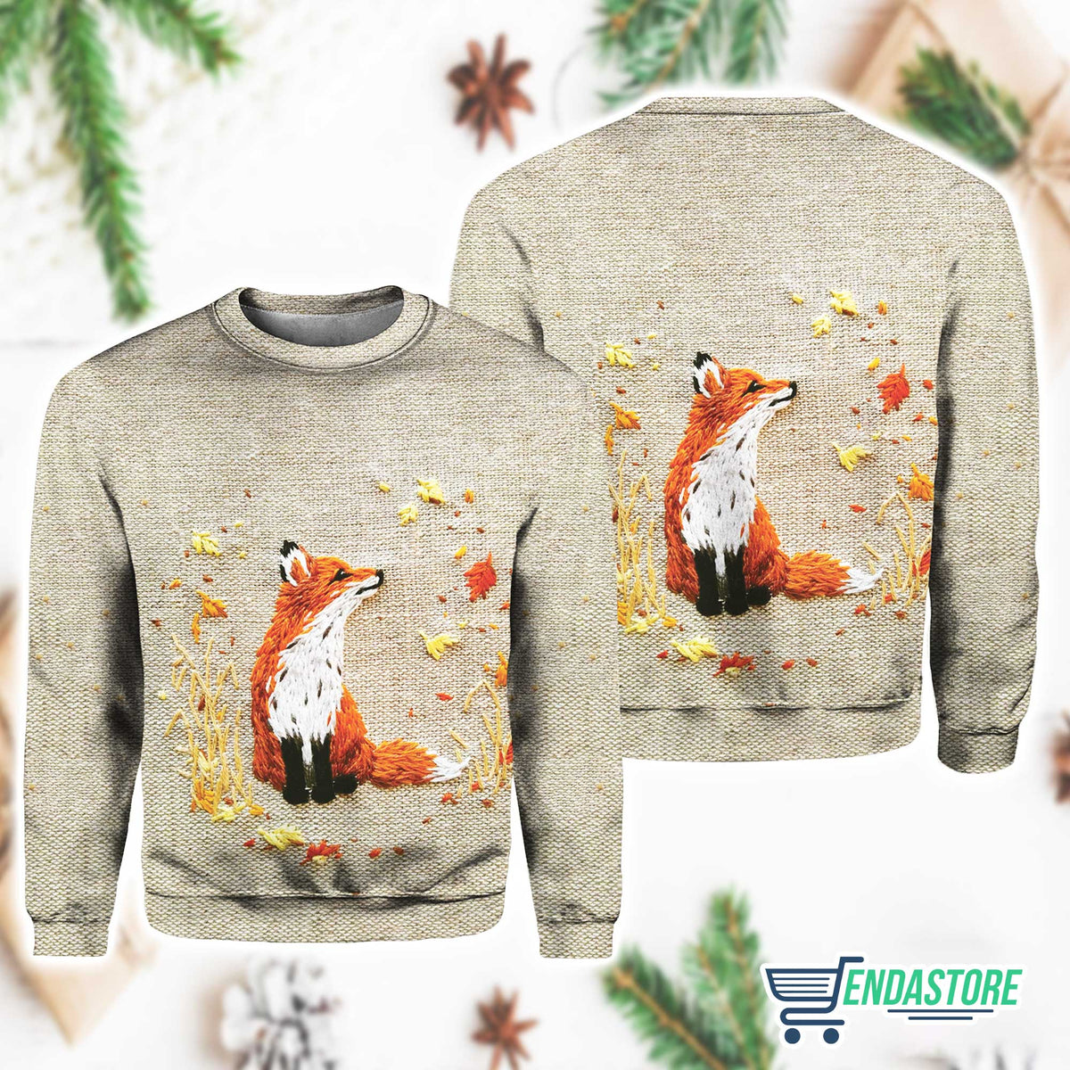 Fox Print Thin 3D Sweater - Gift Idea product image 2