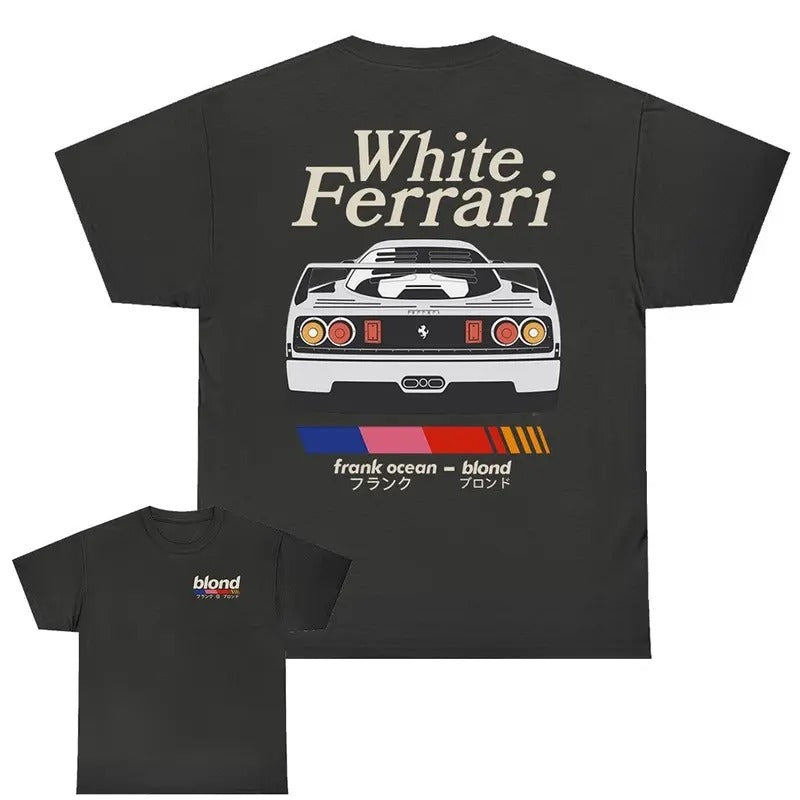 Fraank Ocean Bloond White Feerrari Both Sides Fabric - Adult & Kids T-Shirts, Sweatshirts & Hoodies apparel design preview 1