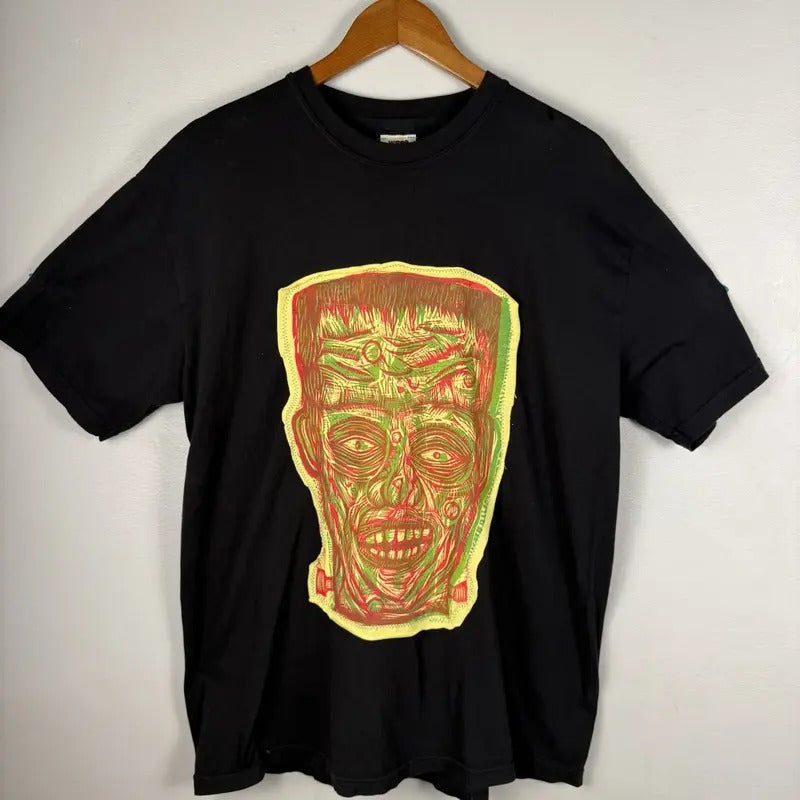 Frankenstein Hand Printed Woodcut Appliqued Cotton - Adult & Kids T-Shirts, Sweatshirts & Hoodies apparel design preview 1