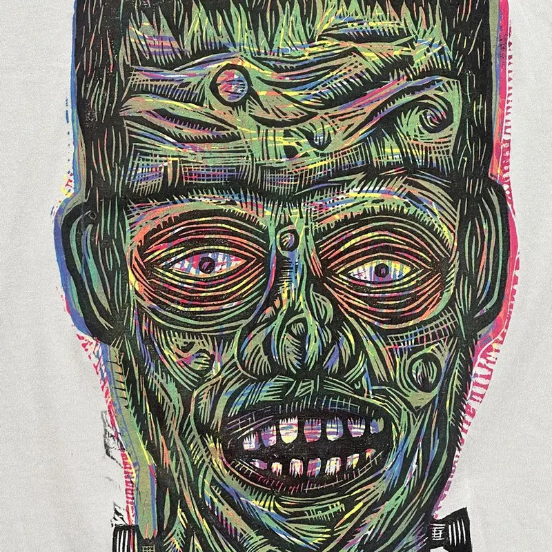 Frankenstein Woodcut Hand Printed Menswear Cotton Top - Adult & Kids T-Shirts, Sweatshirts & Hoodies apparel design preview 1