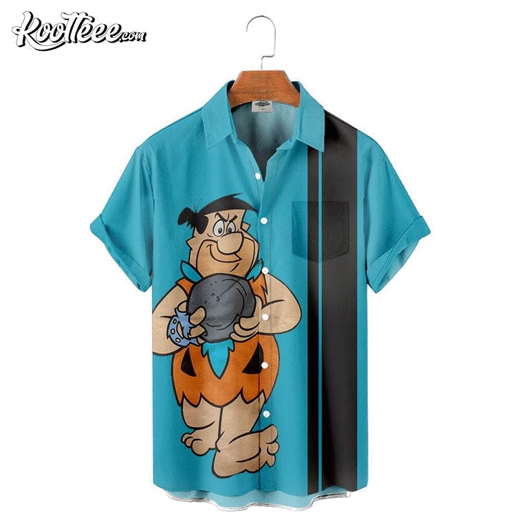 Fred Flintstone Bowling Hawaiian - Adult & Kids T-Shirts, Sweatshirts & Hoodies apparel design preview 1