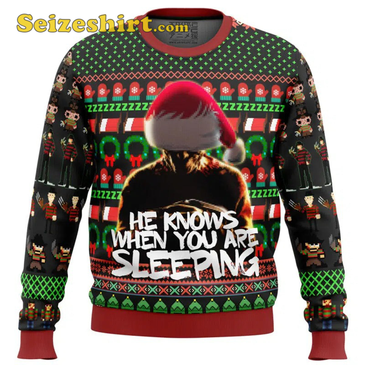 Freddy Krueger A Nightmare on Elm Street Ugly Cute Ugly Christmas Sweater - Holiday Gift product image