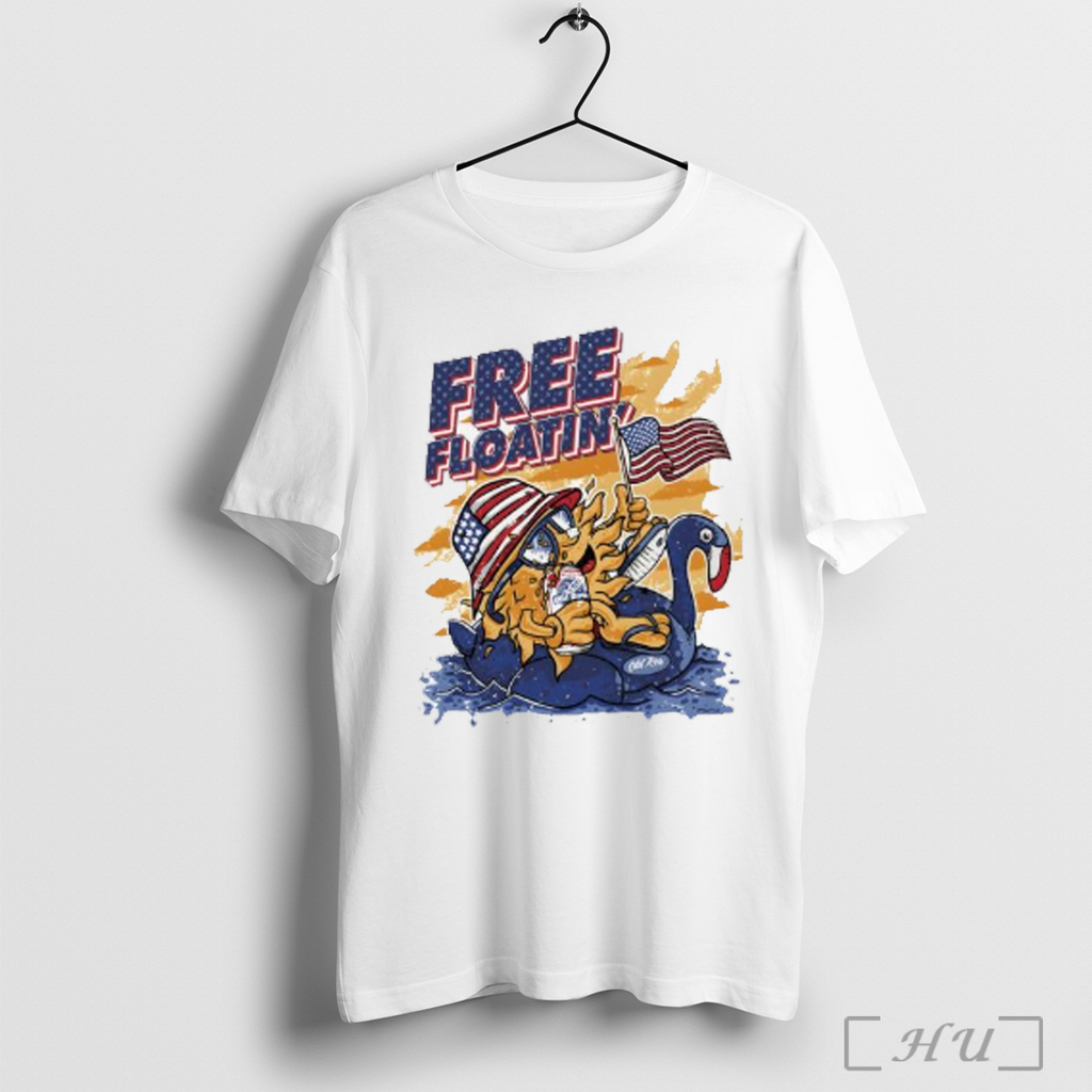 Free Floating Beer Old Row American Flag - Adult & Kids T-Shirts, Sweatshirts & Hoodies apparel design preview 1
