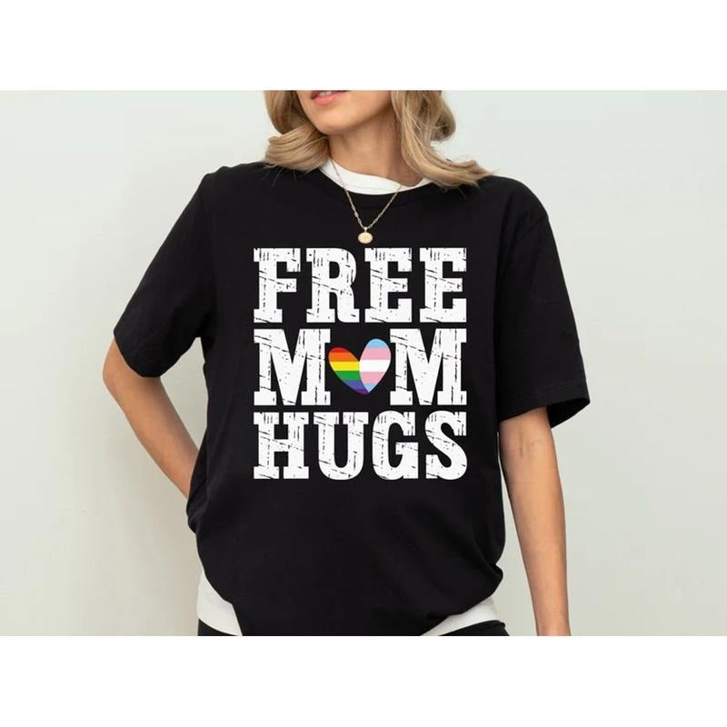 Free Mom Hugs Pride Month Proud Lgbtq Short Sleeve - Adult & Kids T-Shirts, Sweatshirts & Hoodies apparel design preview 1
