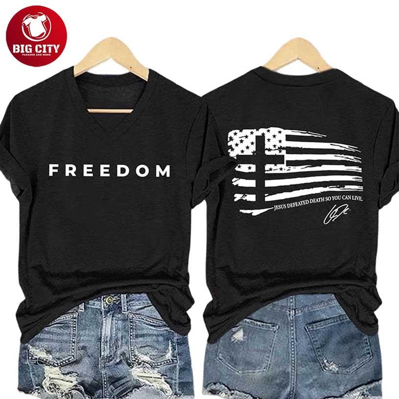 Freedom Jesus Defeated Death So You Can Live Two - Adult & Kids T-Shirts, Sweatshirts & Hoodies apparel design preview 1