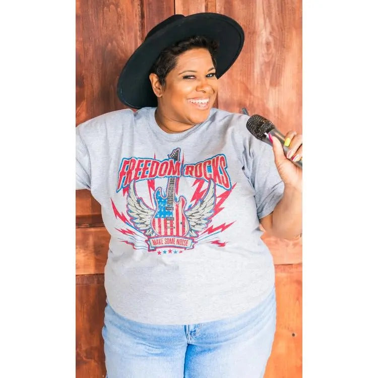 Freedom Rocks Patriotic - Adult & Kids T-Shirts, Sweatshirts & Hoodies apparel design preview 1