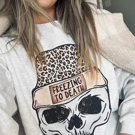 Freezing Death Skull Relaxed Fit Printed USA - Adult & Kids T-Shirts, Sweatshirts & Hoodies apparel design preview 1