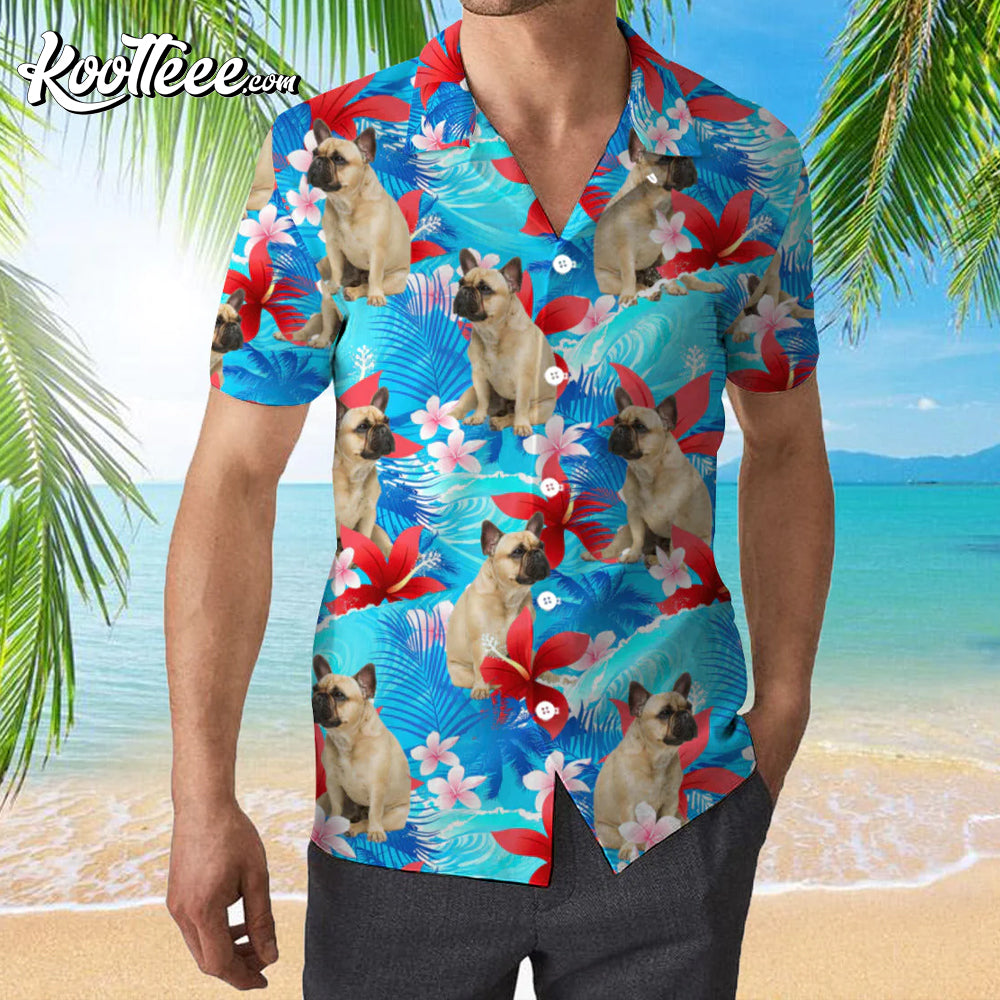 French Bulldog Summer Beach Pattern Hawaiian - Adult & Kids T-Shirts, Sweatshirts & Hoodies apparel design preview 1