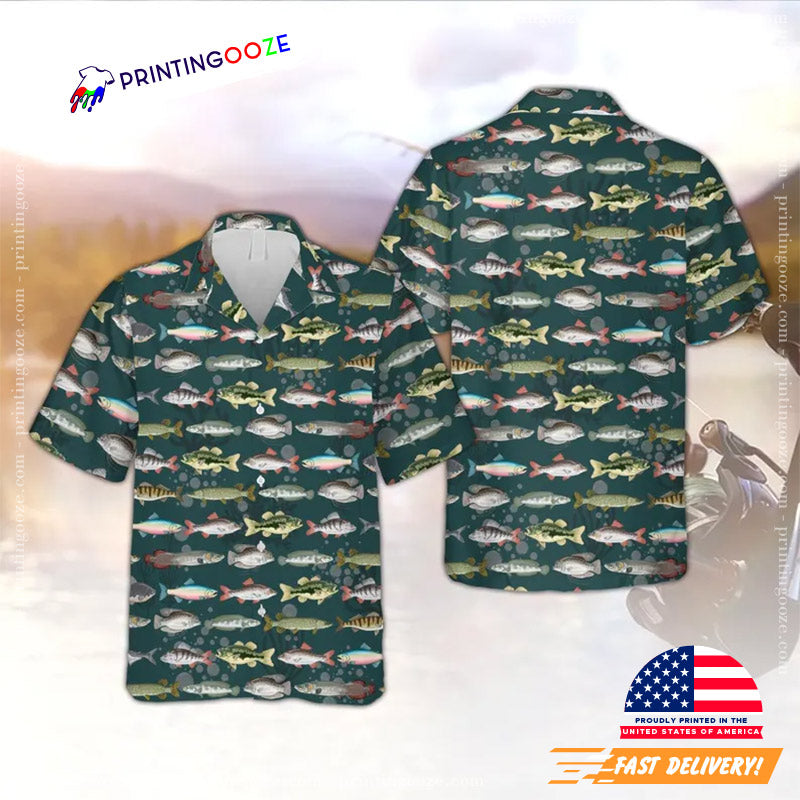 Freshwater Fishing Lover Hawaiian - Adult & Kids T-Shirts, Sweatshirts & Hoodies apparel design preview 1
