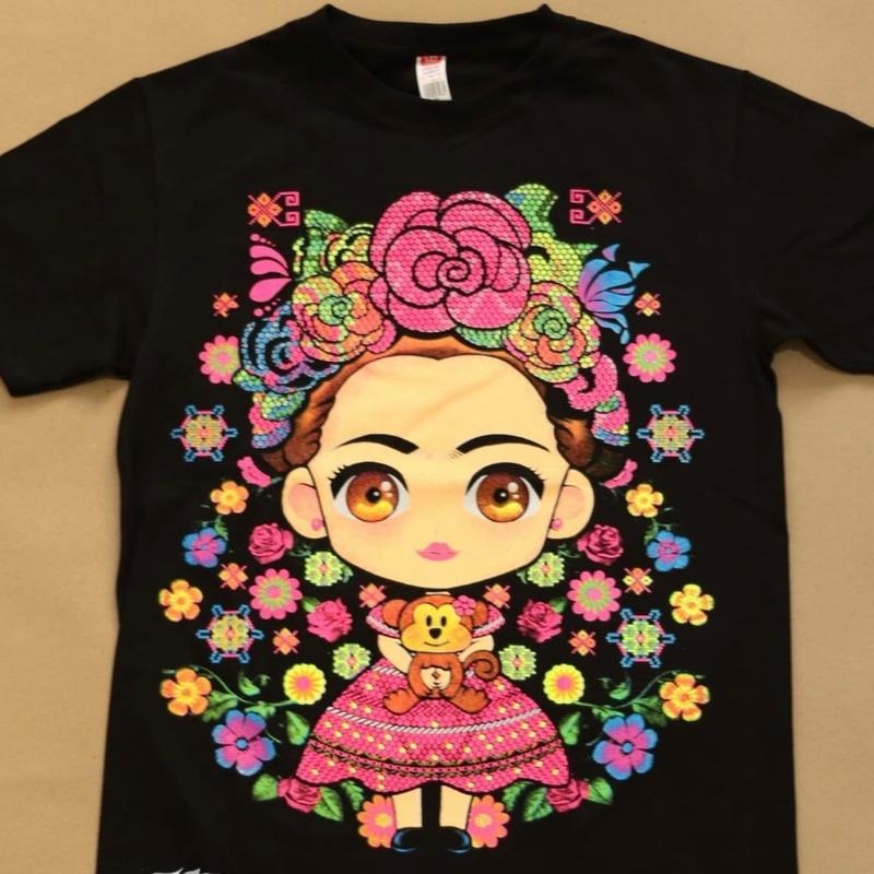 Frida Con Changuito Cotton Summer - Adult & Kids T-Shirts, Sweatshirts & Hoodies apparel design preview 1