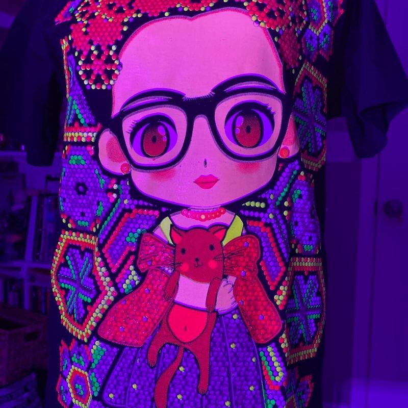 Frida Kahlo Black Cotton - Adult & Kids T-Shirts, Sweatshirts & Hoodies apparel design preview 1
