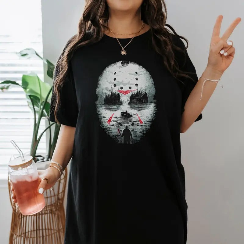 Friday 13th Movie Jason Voorhees Night Terror - Adult & Kids T-Shirts, Sweatshirts & Hoodies apparel design preview 1