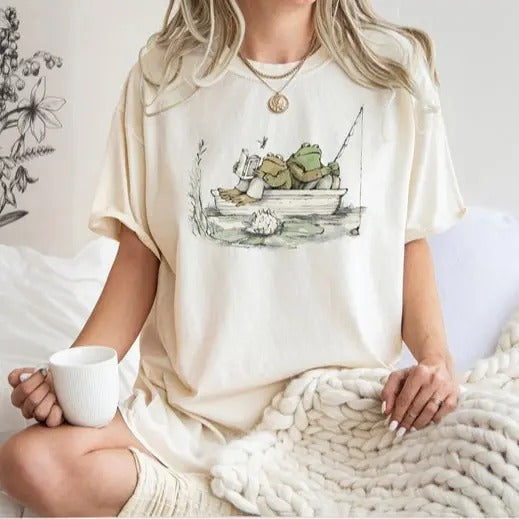 Frog 90s Vintage Retro Toad Nature Enthusiasts Book - Adult & Kids T-Shirts, Sweatshirts & Hoodies apparel design preview 1