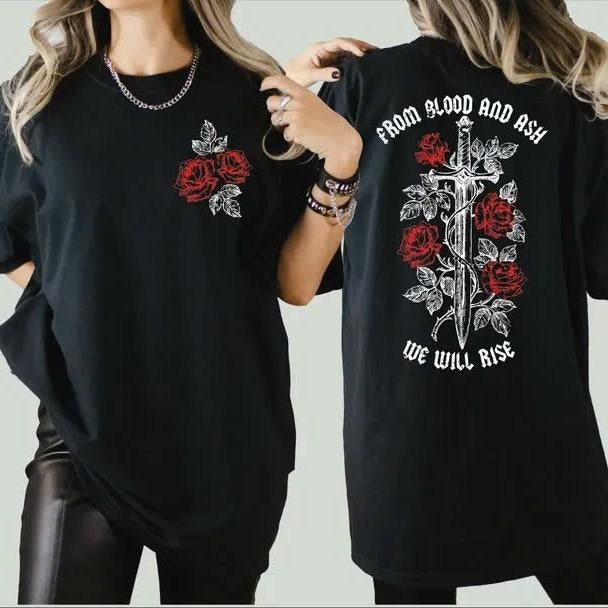 Blood Ash We Will Rise Comfort Colors Book Lover - Adult & Kids T-Shirts, Sweatshirts & Hoodies apparel design preview 1