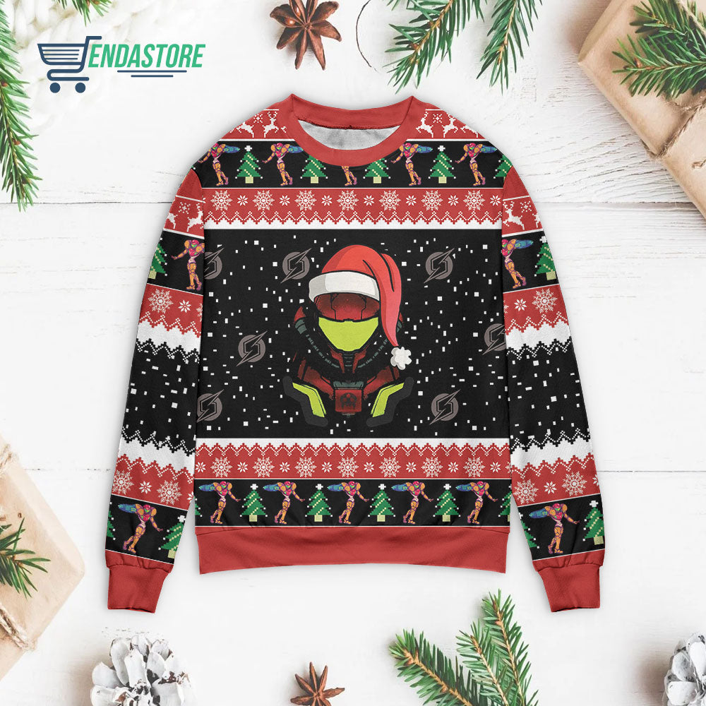 Santa Samus Aran Metroid 3D Christmas Sweater - Holiday Gift product image 3
