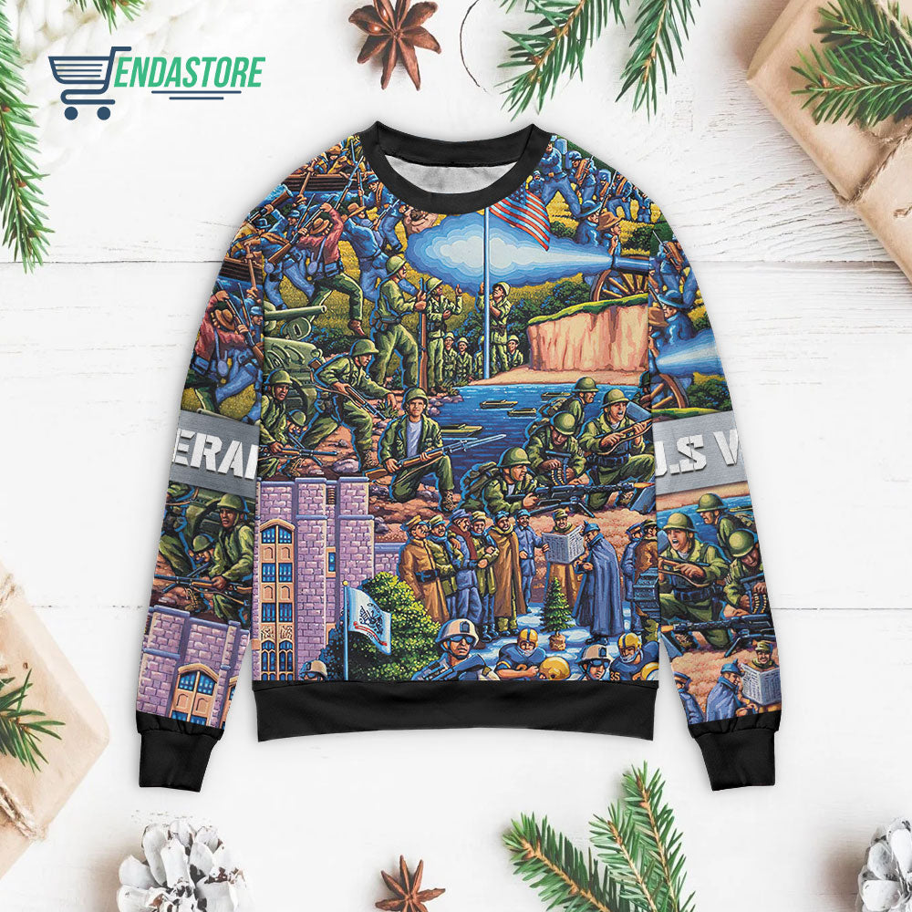 US Veteran memory 3D Christmas Sweater - Holiday Gift product image 3