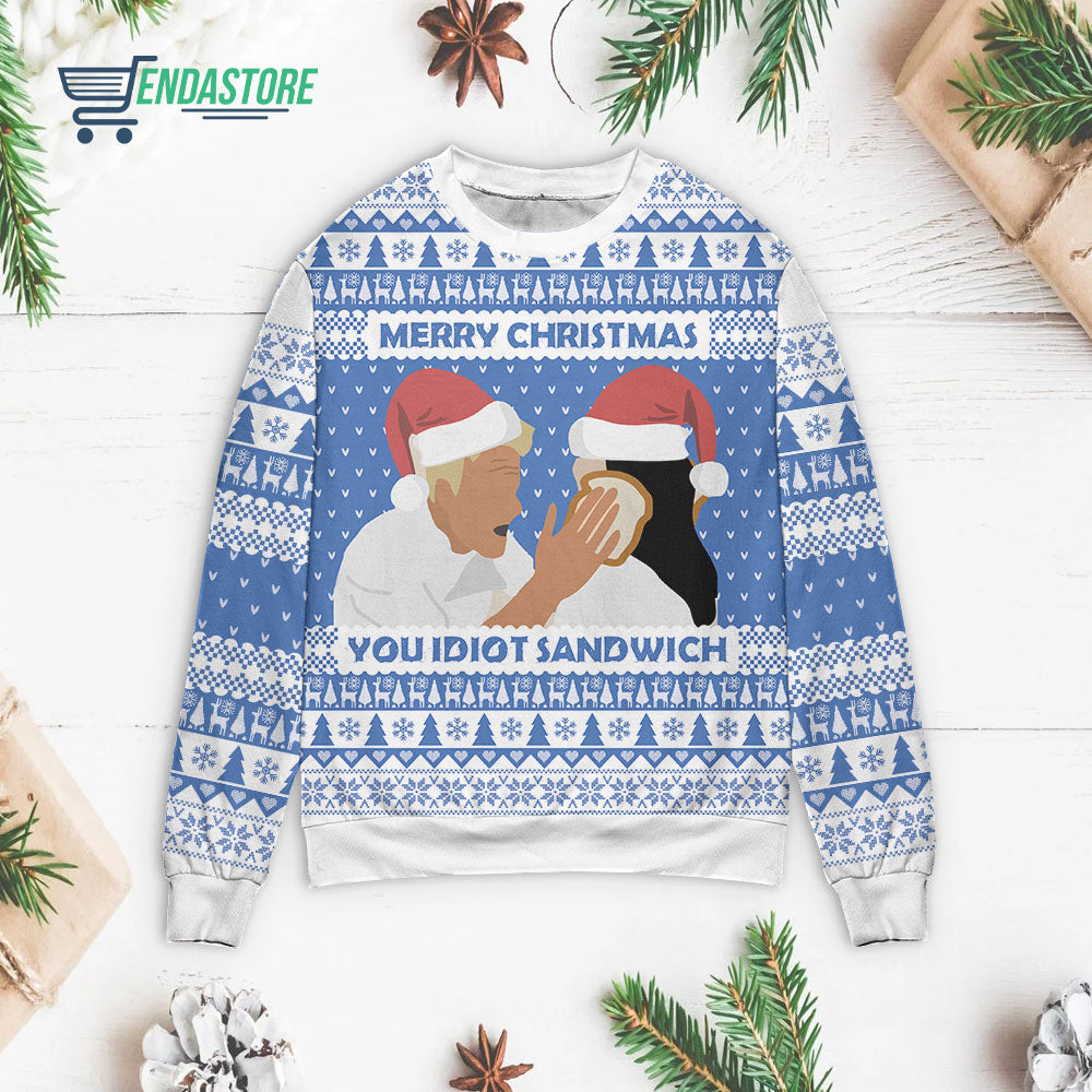Merry Christmas you idiot sandwich 3D Christmas Sweater - Holiday Gift product image 3