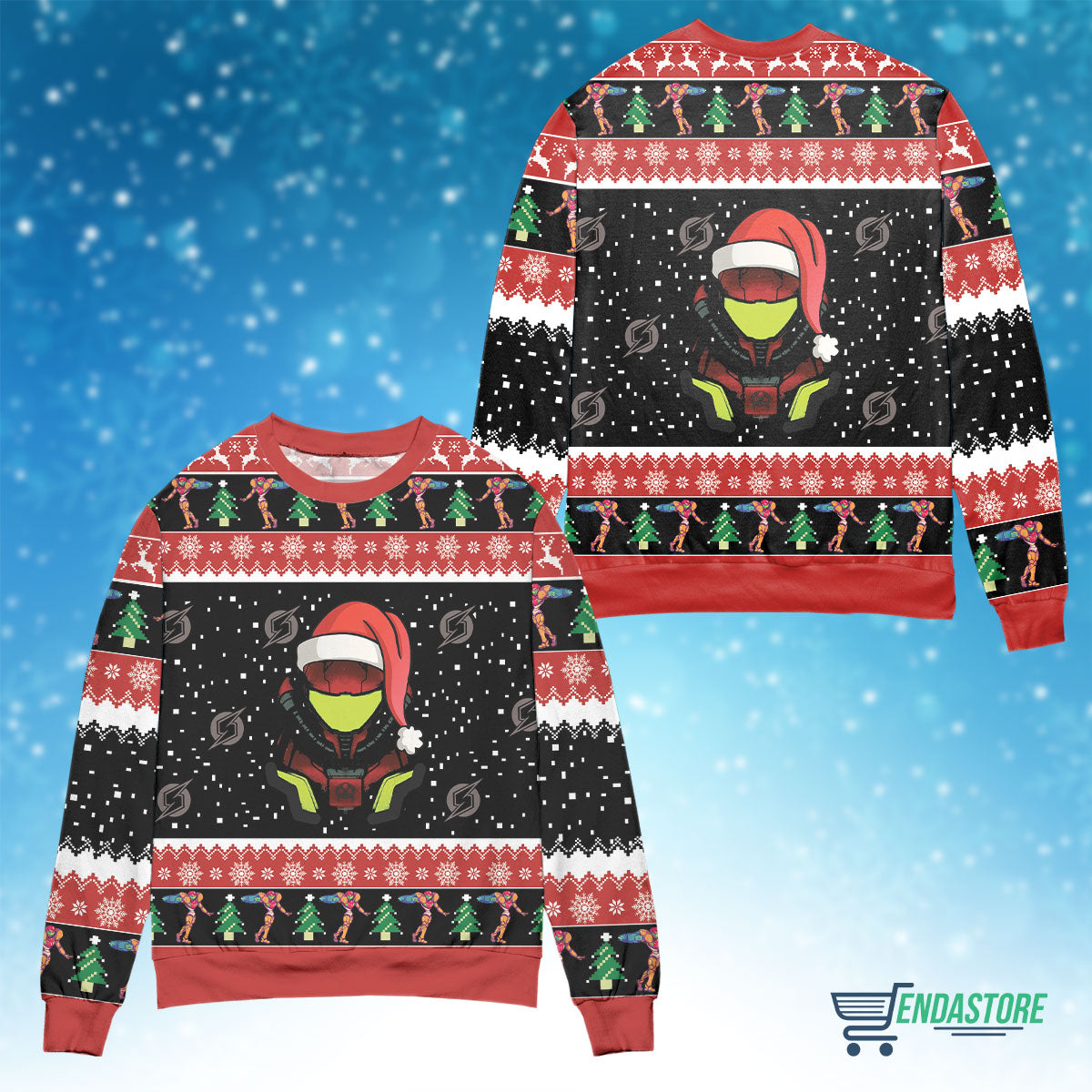 Santa Samus Aran Metroid 3D Christmas Sweater - Holiday Gift product image 4