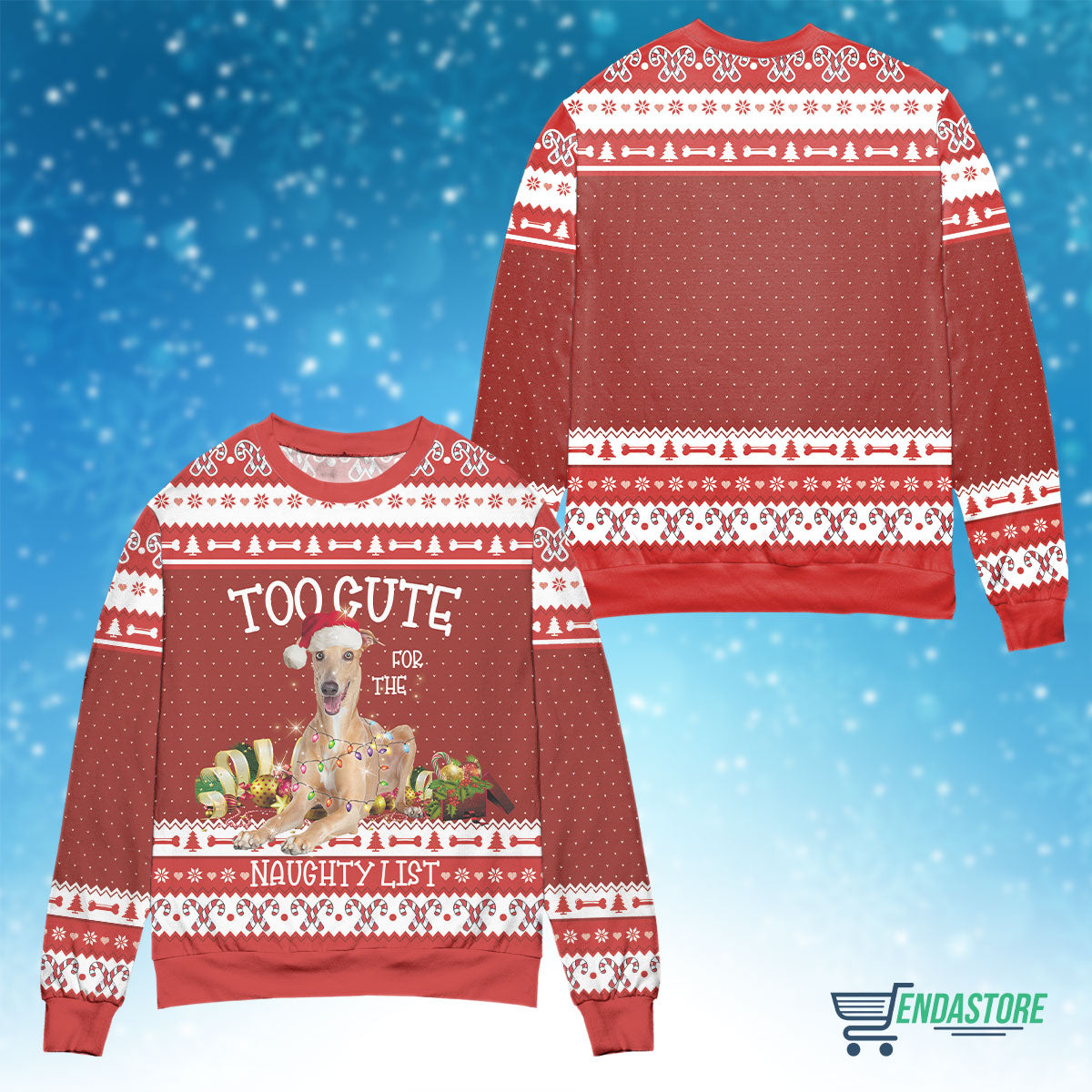 Merry Xmas dog lovers greyhound 3D Christmas Sweater - Holiday Gift product image 4