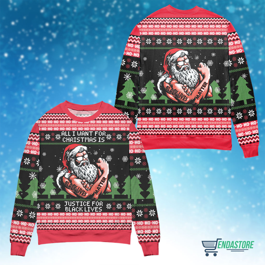All I want for Christmas is justice for black lives 3D Christmas Sweater - Holiday Gift product image 4