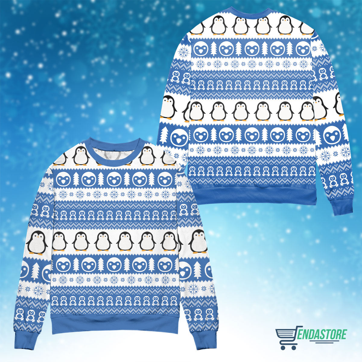 Penguins Xmas pattern 3D Christmas Sweater - Holiday Gift product image 4