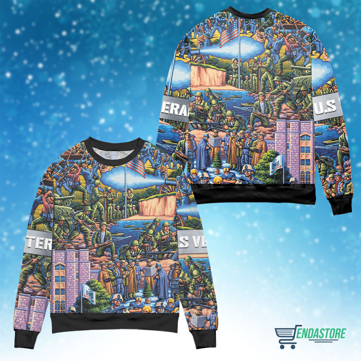 US Veteran memory 3D Christmas Sweater - Holiday Gift product image 4