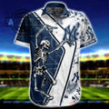 Fun Skeleton Dancing New York Yankees Hawaiian - Adult & Kids T-Shirts, Sweatshirts & Hoodies apparel design preview 1