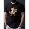 Fun Summer Corgi Dinosaur Print Short Sleeve Casual - Adult & Kids T-Shirts, Sweatshirts & Hoodies apparel design preview 1
