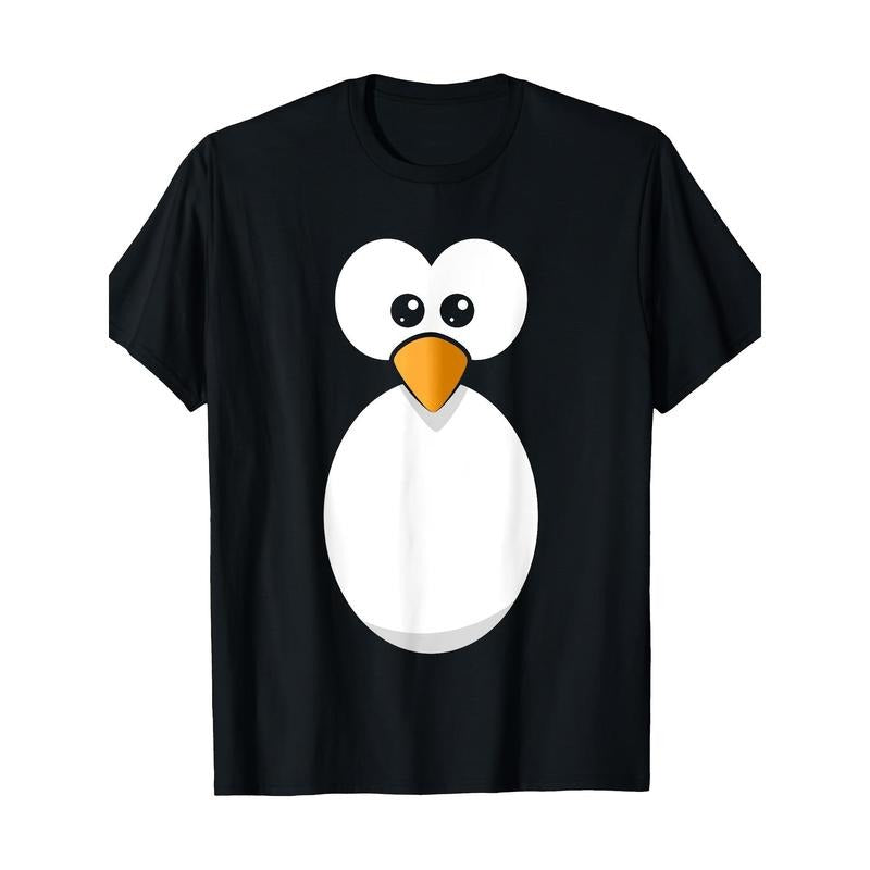 Fun Penguin Face Simple Black Made USA - Adult & Kids T-Shirts, Sweatshirts & Hoodies apparel design preview 1