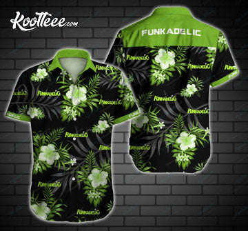 Funkadelic Leaf Flower Pattern Curved Hawaiian - Adult & Kids T-Shirts, Sweatshirts & Hoodies apparel design preview 1
