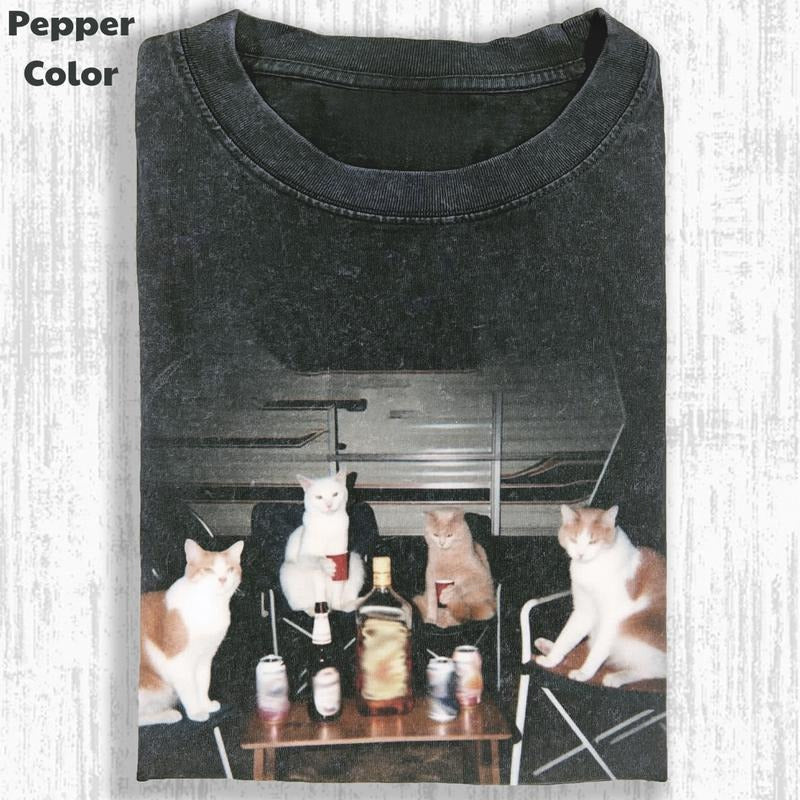 Funny Animal Vintage Brew Buddies Cat Friends Meme - Adult & Kids T-Shirts, Sweatshirts & Hoodies apparel design preview 1