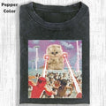 Funny Animal Vintage Cat Attack People Meme Cringe - Adult & Kids T-Shirts, Sweatshirts & Hoodies apparel design preview 1